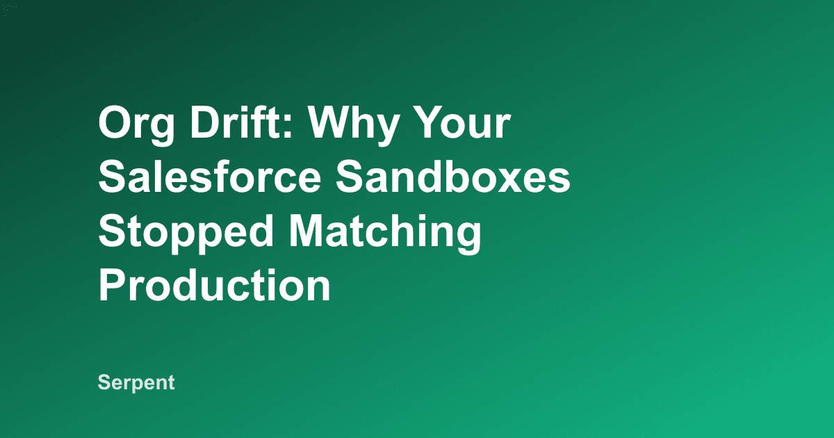 Org Drift: Why Your Salesforce Sandboxes Stopped Matching Production