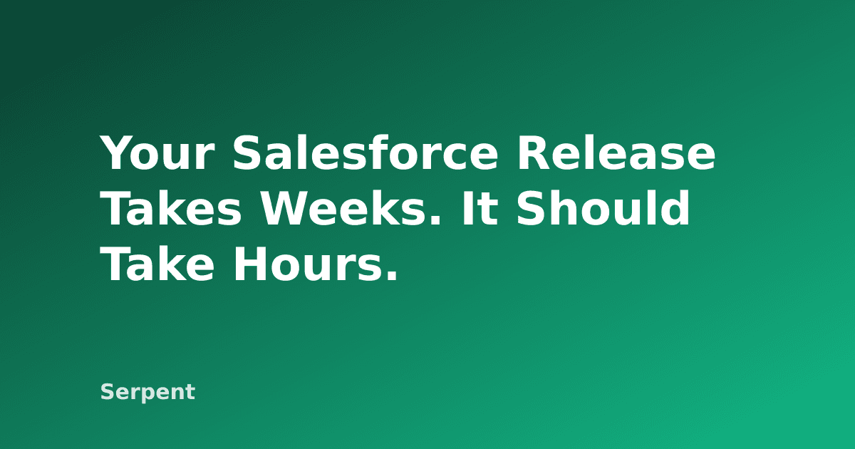 إصدار Salesforce عندك بياخد أسابيع. المفروض ياخد ساعات.
