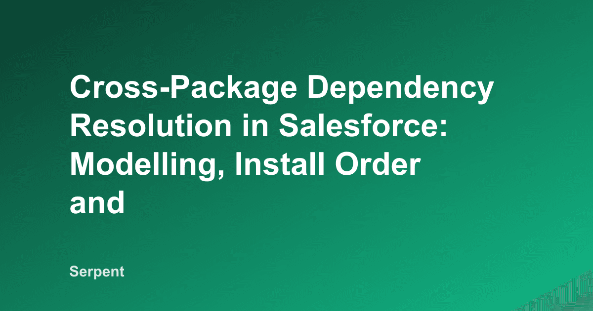 Cross-Package Dependency Resolution in Salesforce: Modelling, Install Order and Safe Upgrades