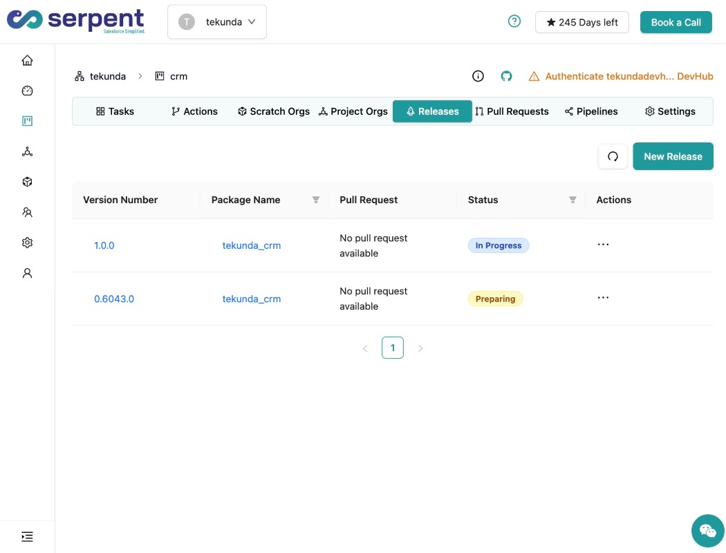 Release-Status-Dashboard in Serpent